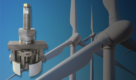 Carlson Wind piston puller with wind turbines in the background